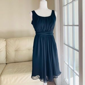 White House Black Market Black Chiffon Sleeveless Cocktail Dress Size 8